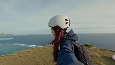 Montagem realista de vlog de viagem de parapente