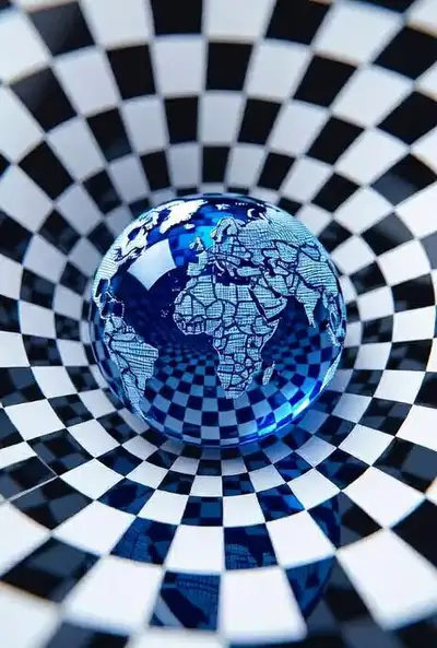3D Optical Illusion Crystalline Sphere