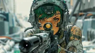 Moebius-style sniper portrait prompt