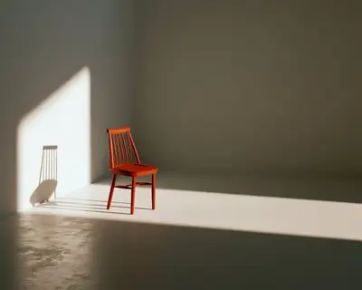 Minimalist Cinematic Shadow Monument Chair