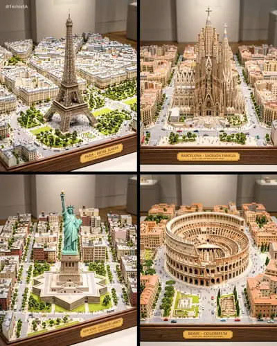 Museum-quality miniature diorama of a famous city landmark
