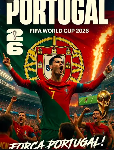 Epic Portugal World Cup Football Poster