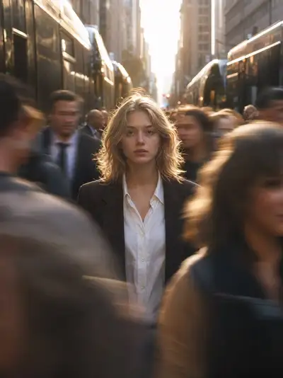 Cinematic Street Photography of a Woman in Golden Hour