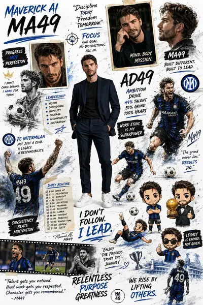 Motivierende Sport-Scrapbook-Collage mit Chibi-Illustrationen