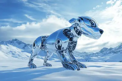 Snow-Covered Retro Futurism Base Prompt