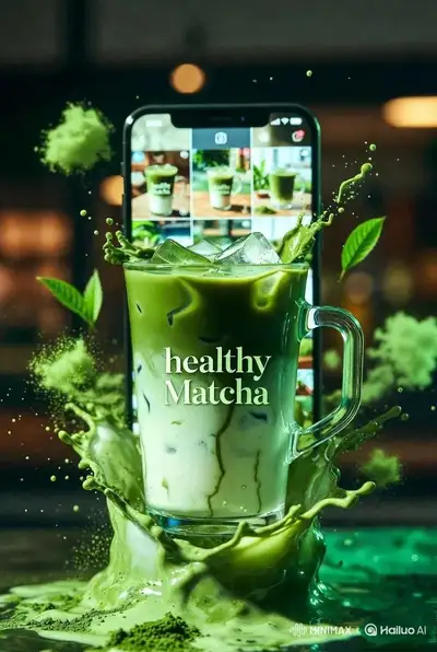Iced Matcha Latte Commercial Product Shot