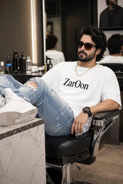 Stylish Man in Beauty Salon Chair