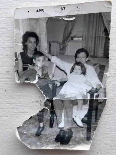 Cinematic golden-hour restoration of an old portrait photo