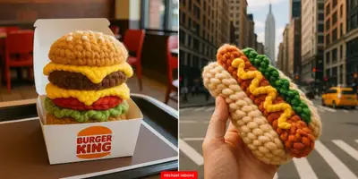 Crocheted Cheeseburger Photo Prompt