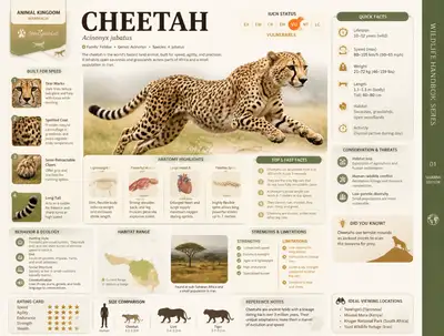 Encyclopedia-style animal infographic template
