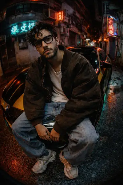 Cinematic Street Night Shot
