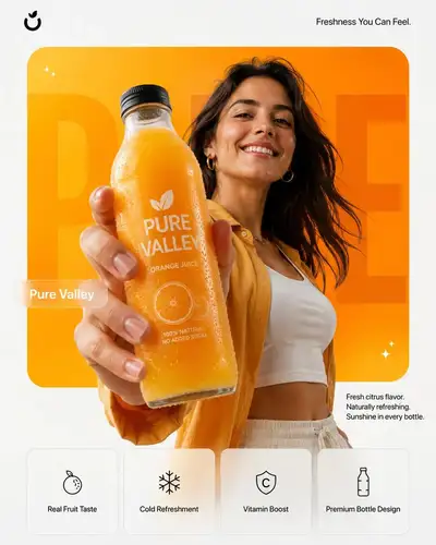Premium product campaign poster template with placeholders