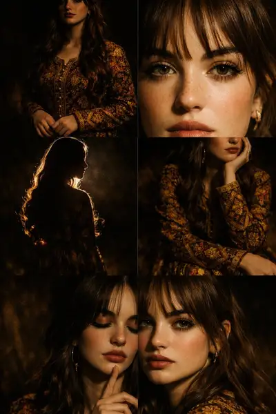Cinematic Six-Panel Portrait Collage