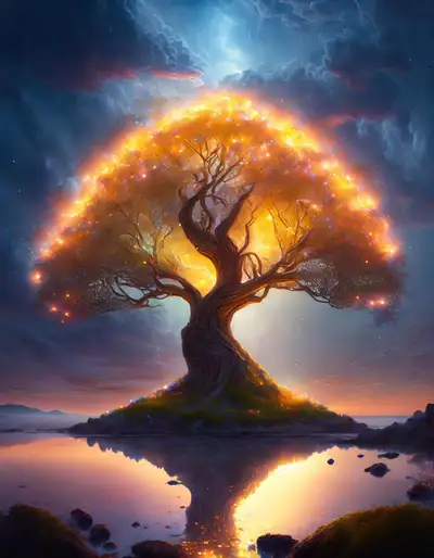 Leuchtender Baum des Lebens