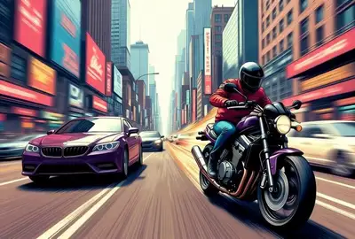 Prompt d'animation de poursuite cinématique en ville
