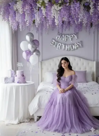 Lavender Birthday Room Portrait