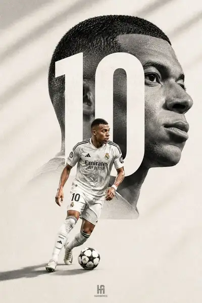 Minimalist double-exposure football editorial poster