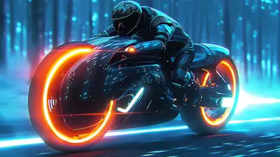 Cinematic Tron Motorcycle Long Exposure