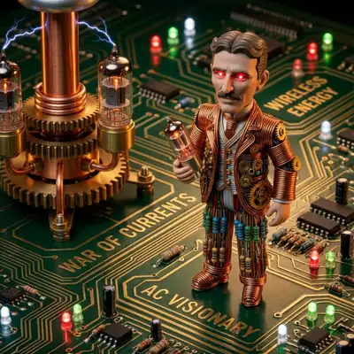 Generador de diorama fotográfico de quimera electrónica para pioneros de la ciencia