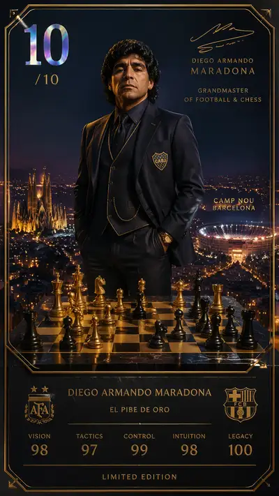Maradona chess grandmaster collectible card