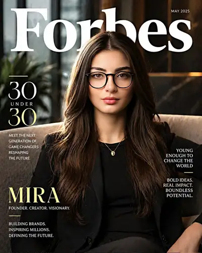 Forbes 30 Under 30 style magazine portrait template