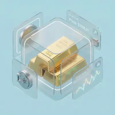 Isometric glassmorphism composition with gold bars