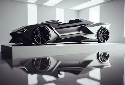 Zaha Hadid Concept Car in White Room