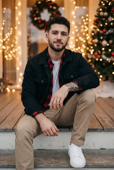 Cinematic Portrait in Black Denim Jacket