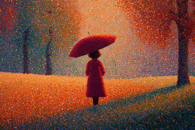 Autumnal Pointillism Art Prompt