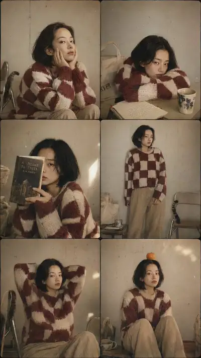 GPT Image 2 prompt: 6-panel disposable-camera collage portrait