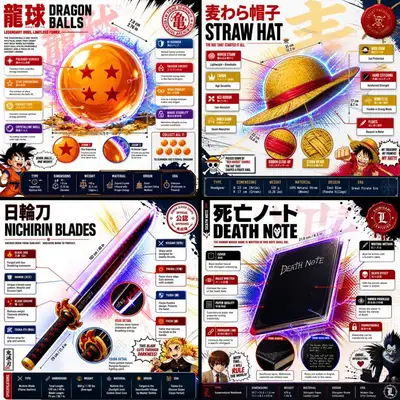 アニメファンブックインフォグラフィックポスターテンプレート