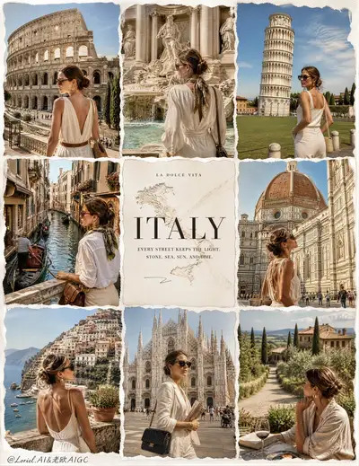 Ultra-Premium 3x3 Italy Travel Campaign Board