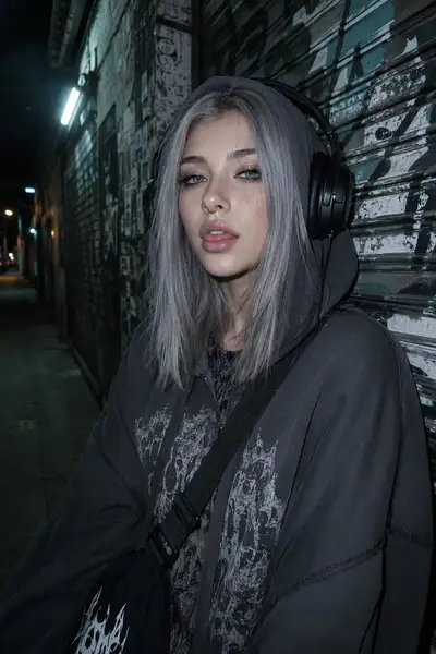 Nighttime Urban Grunge Portrait with Flash