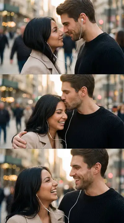 Cinematic Romantic Triptych Film Still Prompt