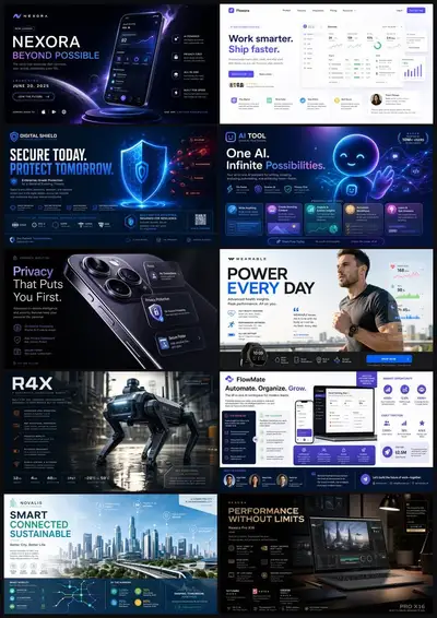 Multi Tech Product Launch Poster Template Set