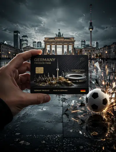 Germany World Cup Fan Pass Poster With Berlin Diorama