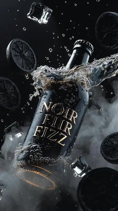 Noir Fizz 奢华苏打水瓶产品摄影