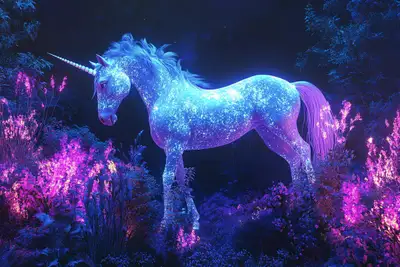Neon Glow Enchanted Forest Prompt