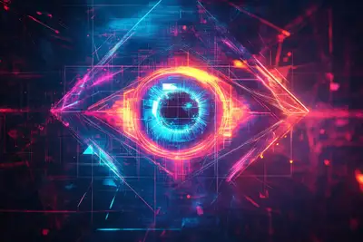 Neon Gridline Abstraction Prompt