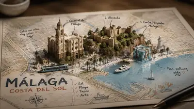 Malaga miniature city map illustration template