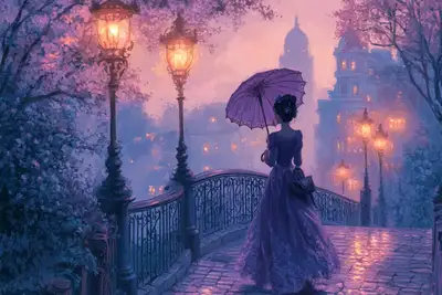 Gaslit Evening Promenade