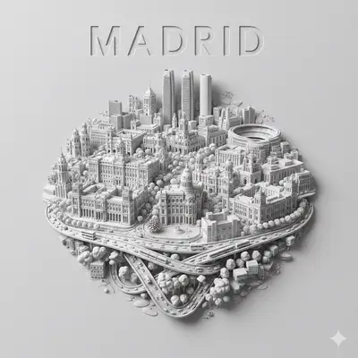 3D Bas-Relief City Poster