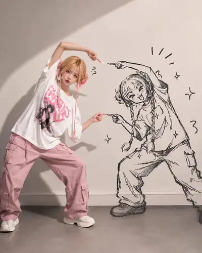 いたずら好きな手描き落書きシャドウエフェクトポートレート