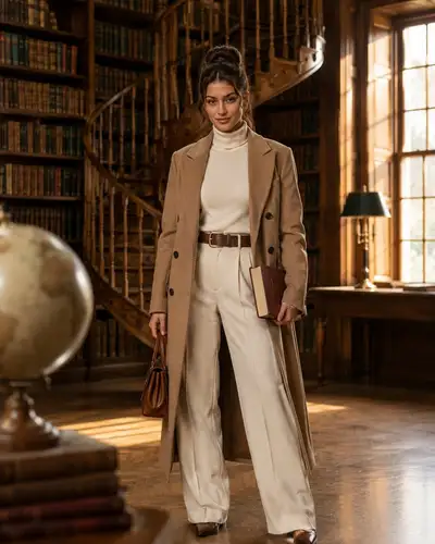 Luxury Editorial Portrait in Historic Library