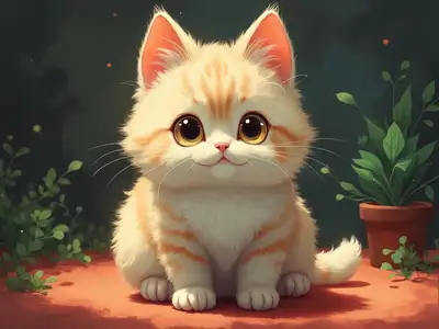 Kawaii Ghibli Cat Portrait
