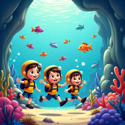 Animated Underwater Adventure with Young Explorers