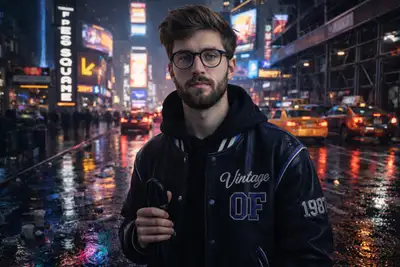 Times Square Rainy Night Portrait