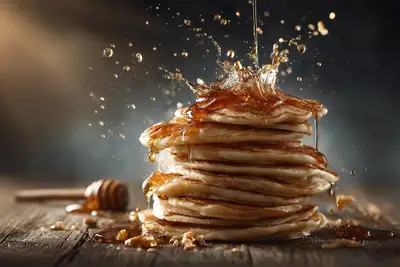 Advertising-style food photography with a floating splash effect