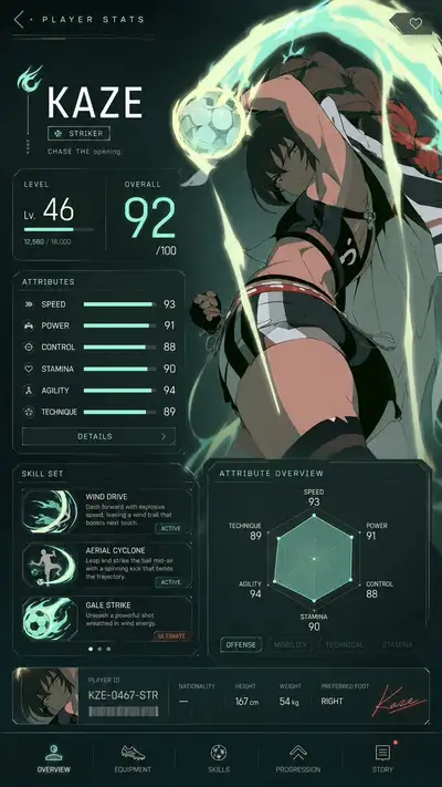 Anime Sports-Game Player Stats Screen Opening