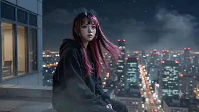 Vídeo musical de anime melancólico en una azotea, un diner y un estacionamiento al amanecer